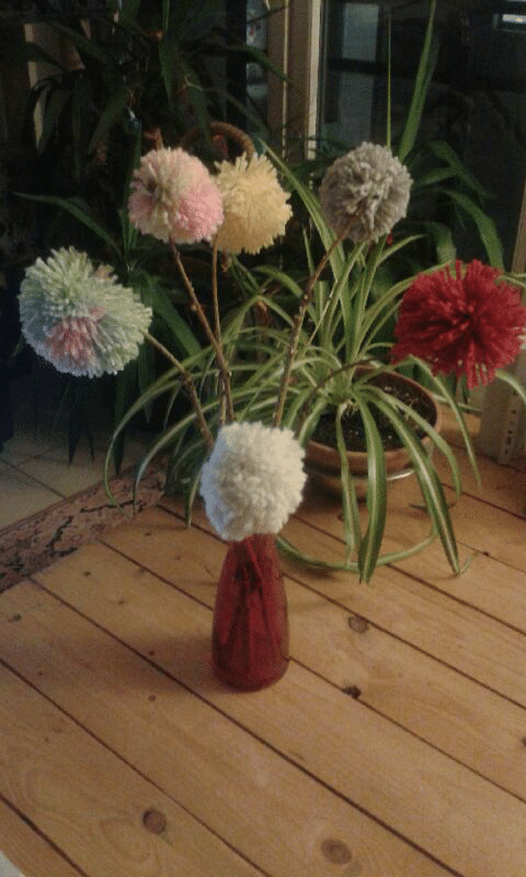 Bouquet pompons colorés